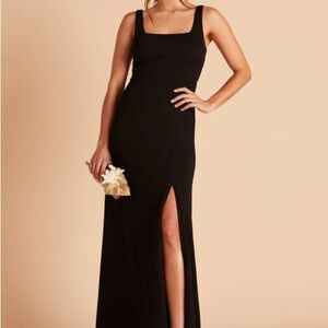 EUC - Birdy Grey Black Crepe Bridesmaids Dress Size Small